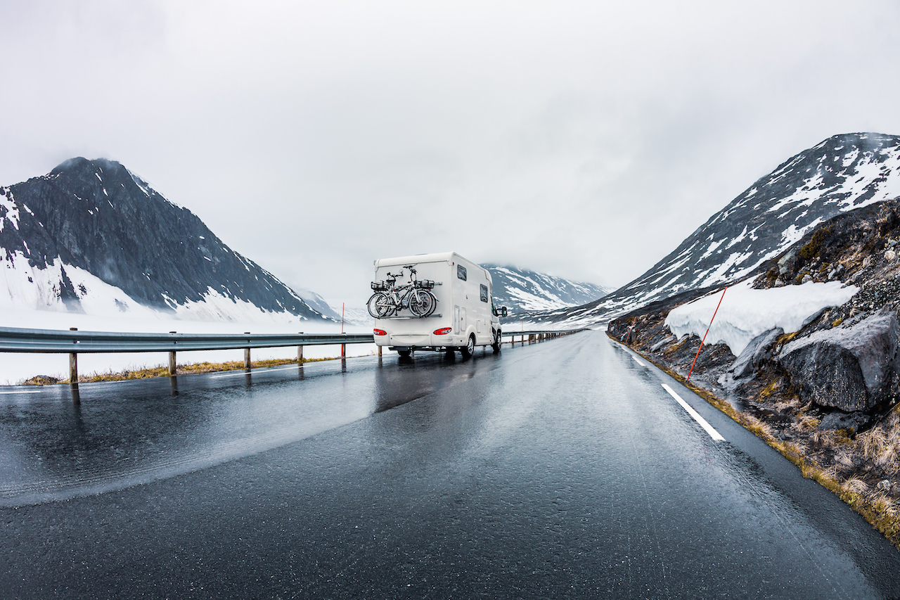 rv driving in winter before going into storage