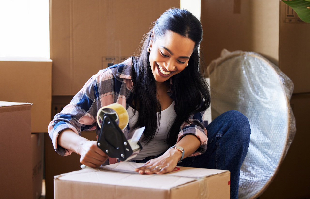 woman following packing tips for moving